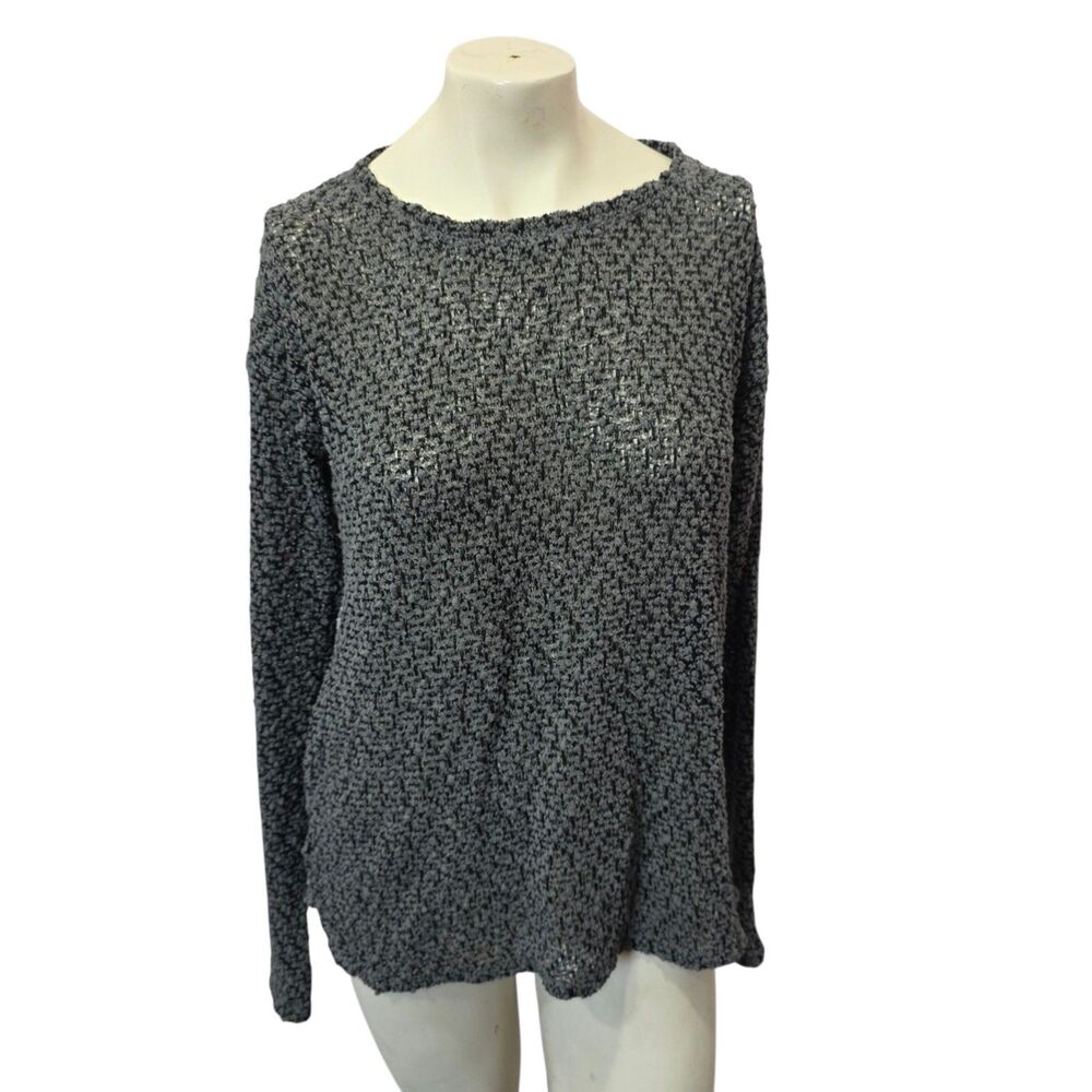 Aeropostale‎ Popcorn Knit Sweater Womens Large Gray Black Textured Pullover